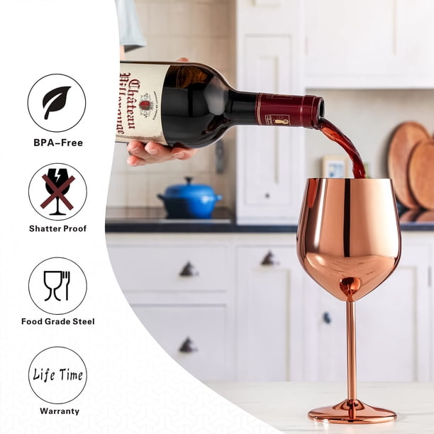 Soporte Colgante Para Copas De Vino - Pack De 2 Unidades (negro Y Rosa Rojo), Neopreno, Ideal Para Fiestas Y Eventos