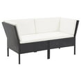 thumbnail image 2 of vidaXL 6 Piece Garden Lounge Set with Cushions Poly Rattan Black, 2 of 5