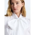 thumbnail image 4 of Free Assembly Women's Cotton Bow Blouse with Short Puff Sleeves, Sizes XS-XXL, 4 of 5