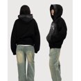 thumbnail image 4 of Sudadera con capucha de gran tamaño con estampado de letras de dibujos animados de marca de moda de calle estadounidense para mujer, sudadera informal con cremallera de estilo oscuro lavado Y2k, 4 of 4