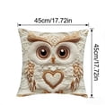 thumbnail image 3 of Funda de almohada de búho blanco, suave, de terciopelo de pelo corto, estampada por una cara, cómoda funda de cojín para sofá, de felpa., 3 of 7