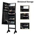 thumbnail image 6 of Gymax Full Length Mirror Jewelry Organizer Vanity Box w/ 18 LED Lights Black, 6 of 7