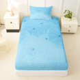 thumbnail image 3 of Feelyou Blue Spider Web Twin Sheets, Horror Halloween Spider Bedding, 3 Pieces, 1 Flat Sheet, 1 Fitted Sheet and 1 Pillowcase, 3 of 5