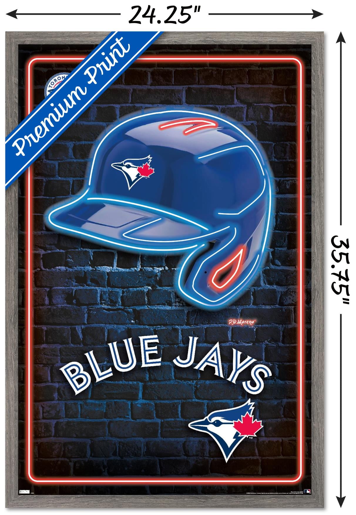 MLB Toronto Blue Jays - Neon Helmet 23 Wall Poster, 22.375" x 34" Framed