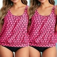 thumbnail image 2 of Women Two Piece Swimwears Tankini Swimsuit Scooped Neck Low Waist Bathing Suit, 2 of 17