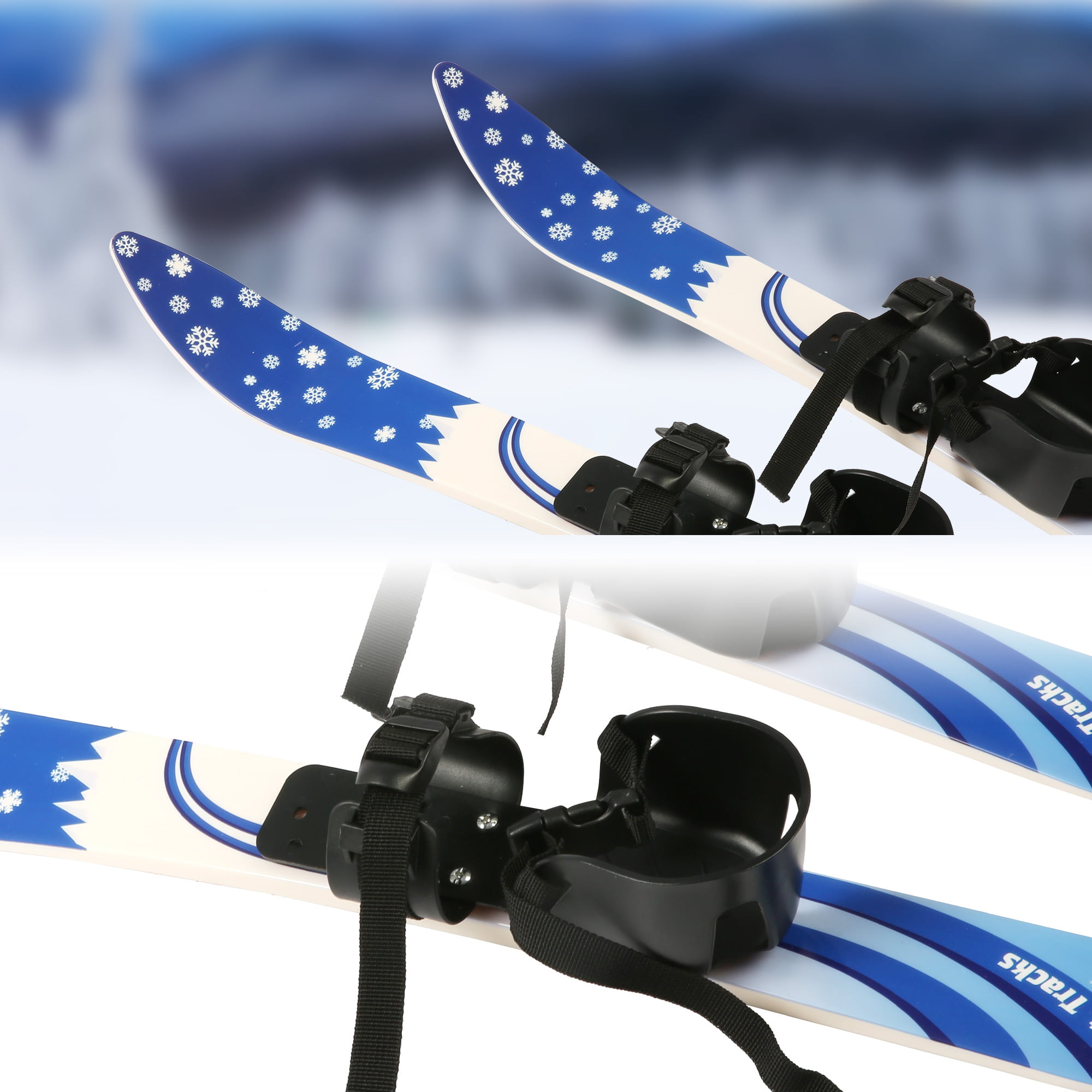 鉄道運行 Kids Beginners Snow Skis  Poles Age 2-4 With Learning Harness 並行輸入品 