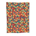 thumbnail image 1 of Retro Triangle Polygon Throw Blanket, Soft Blanket Keeps Warm All Seasons, Lightweight Warm Blanket For Sofa Bed Sofa - 80"x60", 1 of 8