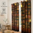 thumbnail image 4 of Jekeno Retro Bookshelf Blackout Curtains Vintage Library Books Bookcase Drapes Decor for Study Room Bedroom Living Room Window Grommet Curtains Top Darkening Room,2 Panel, 52"X84", 4 of 10