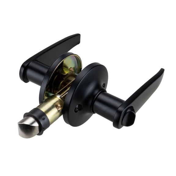 Global Link RV Interior Locking Lever Style Door Knob, Matte Black