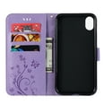 thumbnail image 4 of iPhone X Case, iPhone XS Case - Allytech Premium Wallet PU Leather with Fashion Embossed Flower Magnetic Clasp Card Holders Flip Cover with Hand Strap, Lightpurple, 4 of 6