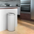 thumbnail image 5 of iTouchless Round Sensor Trash Can, with Deodorizing Feature, 13 Gallon, Pearl White, Stainless Steel, 5 of 6