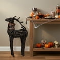 thumbnail image 3 of Northlight Glittered Wicker Standing Reindeer with Faux Fur Christmas Figure - 36" - Black, 3 of 3