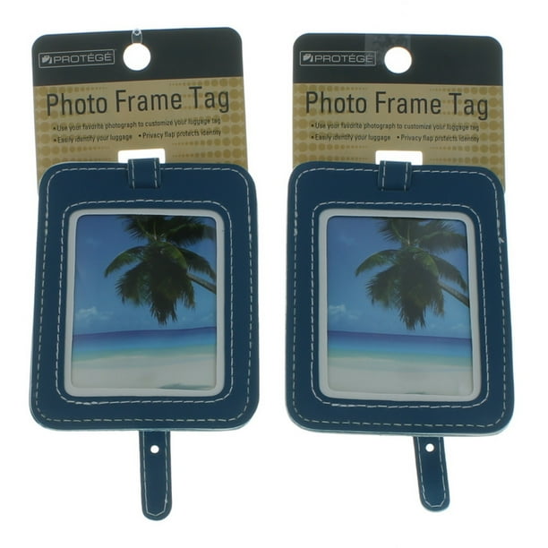 WM Set of 2 Protege Photo Frame Luggage Tags Suitcase ID Choose Color