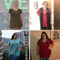 thumbnail image 6 of LARACE Short Sleeve T-Shirts for Women Plus size Tops V-Neck Tunic Tops for Leggings Lake Blue 2X, 6 of 9