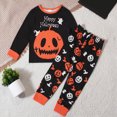 thumbnail image 2 of CAUYDY Boys and Girls Halloween Pajamas Sets Pumpkin Graphic Pjs Holiday Sleepwear Children Clothes, 2 of 9