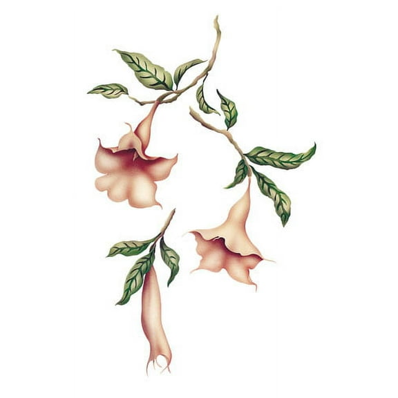 The Mad Stencilist Trumpet Flower Set Wall Stencil; TMS614Set