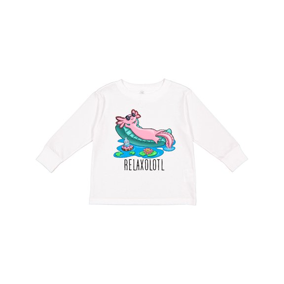 Inktastic Relaxolotl- Cute Axolotl on Summer Vacation Boys or Girls Long Sleeve Toddler T-Shirt