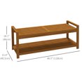 thumbnail image 3 of Outsunny Tabouret de Jardin avec Étagère de Rangement, Siège à Lattes pour Intérieur Extérieur, 3 of 10