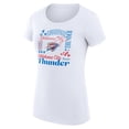 thumbnail image 2 of Women's G-III 4Her by Carl Banks White Oklahoma City Thunder Super-Slim Fit Lightweight Team Name Collage Graphic, 2 of 3