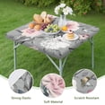 thumbnail image 4 of Pioneer Flower Floral Print Pattern Square Fitted Tablecloth with Elastic Edge,Square Table Cover,Washable Elastic Table Cover for Home Kitchen Party Decor 34"x34", 4 of 6