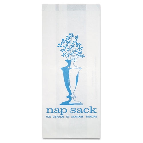 Nap Sack Sanitary Disposal Bags, 4" X 9", White, 1,000/carton | Bundle of 5 Cartons