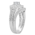 thumbnail image 2 of Dazzlingrock Collection 0.90 Carat (ctw) 14K Round Diamond Bridal Halo Split Shank Engagement Ring Set, White Gold, Size 10, 2 of 4