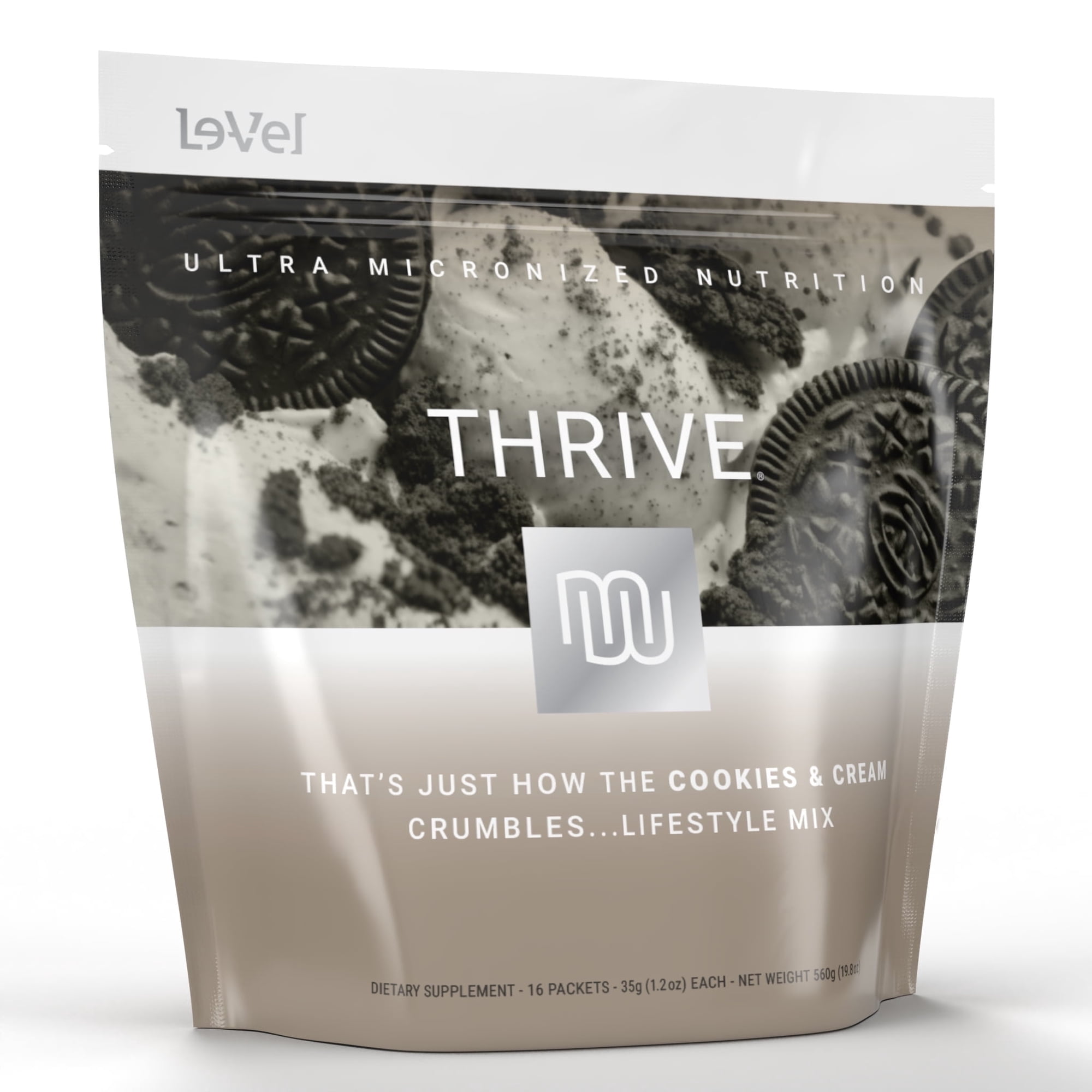 THRIVE Protein Shake Gluten-Free Pea Protein Blend Probiotics 16 Packets Cookies & Cream