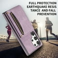 thumbnail image 6 of Nalacover Designed for Apple Samsung Galaxy S24 Ultra Wallet Case with Credit Card Holder - Purse Premium PU Leather Flip Kickstand Shockproof Scratch Resistant Phone Case - Purple, 6 of 6