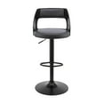 thumbnail image 2 of Adjustable Barstool with Open Wooden Back, Black, 2 of 6