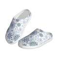 thumbnail image 2 of Balery Retro ice blue snowflakes Pattern Women's Fuzzy Memory Foam Slippers Fluffy Winter House Shoes Indoor and Outdoor-37/38, 2 of 7