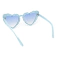 thumbnail image 4 of Womens Lace Petal Rim Heart Shape Cat Eye Plastic Sunglasses All Blue, 4 of 4