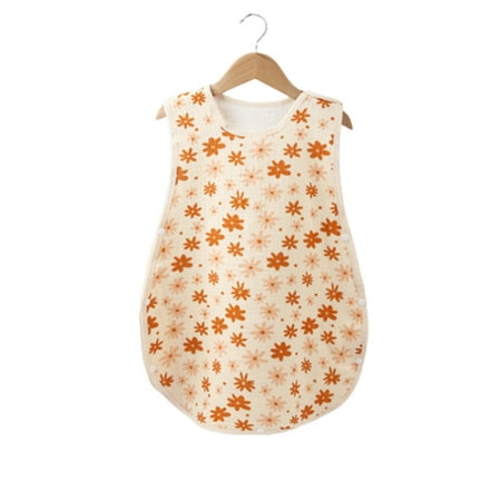 

PEACNNG Baby sleeping bag summer thin baby cotton gauze sleeveless vest pajamas anti-kick children s anti-kick quilt wearable blanket