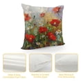 thumbnail image 4 of ONETECH  Throw Pillow Cover Poppy Flowers Oil Painting Red Spring Summer Floral Outdoor Field Acrylic Art Decor Lumbar Pillow Case Cushion for Sofa Couch Bed Standard, 4 of 5
