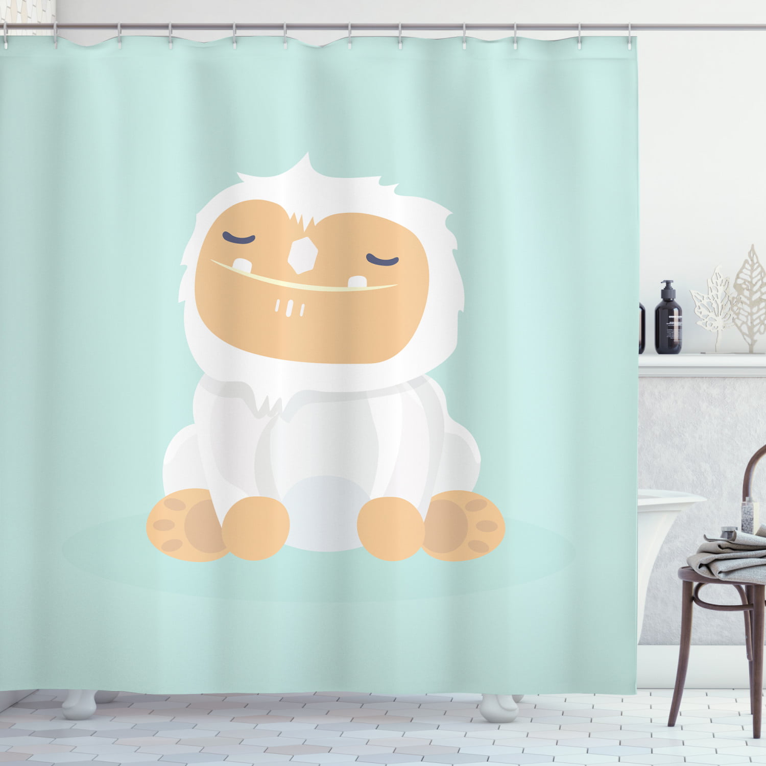 Bigfoot Shower Curtain Graphic Design, Monster High Shower Curtain Set