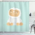 thumbnail image 1 of Ambesonne Bigfoot Shower Curtain, Graphic Happy Yeti, 69"Wx84"L, Mint Green Sand Brown, 1 of 3