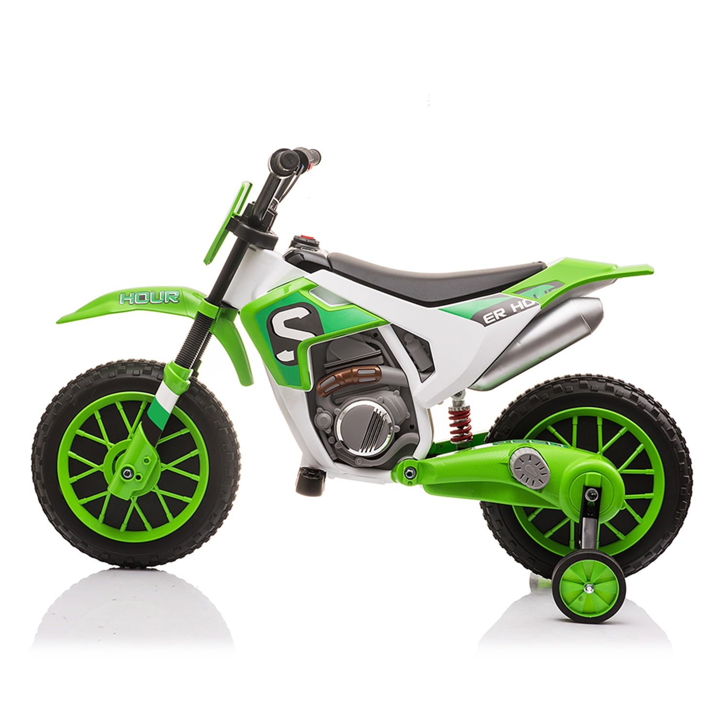 CIPACHO 12V Kids Ride On Toy Motorcycle, Electric Motor Toy Bike with Training Wheels for Kids 3-6 Kids Car, Green