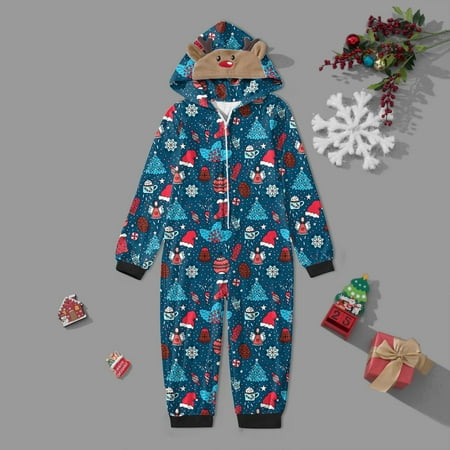 

Christmas Pajamas for Family Blue Family Christmas Pjs Matching Sets Children Fashion Classic Family Christmas Pajamas Set Christmas Tree Gift Printed Parent Child Outfit