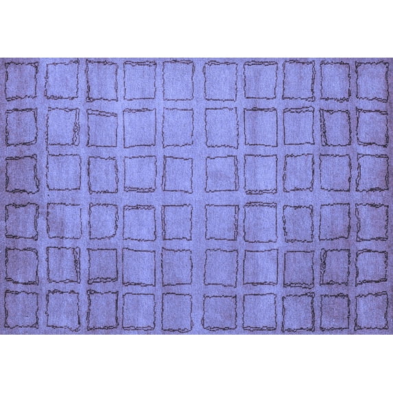 Ahgly Company Machine Washable Indoor Rectangle Abstract Blue Modern Area Rugs, 2' x 4'