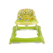 Big Oshi 2 in 1 Baby Walker & Activity Center on Wheels - Adjustable Seat - Green/Animal Print