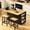 Black#1, variant on K&K 55.7'' Large Kitchen Island with 2 Drop Leaf,, Rolling Kitchen Cart on 5 Wheels with Power Outlet, Folding Storage Dining Table with Spice & Towel Rack , 3 Drawers, for Kitchen, Dining Room,Black