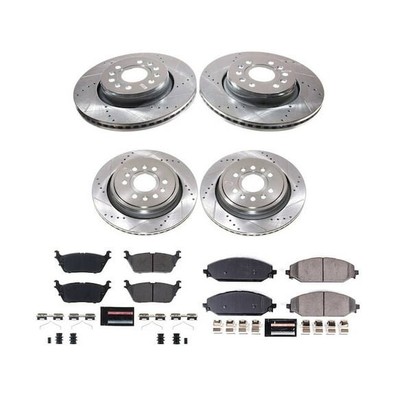 Front and Rear Brake Pad and Rotor Kit - Compatible with 2022 - 2024 Jeep Wagoneer 2023