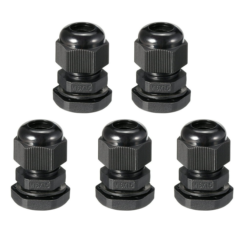 5Pcs M16x1.5 Cable Gland Waterproof Joint Adjustable Black for 4mm8mm