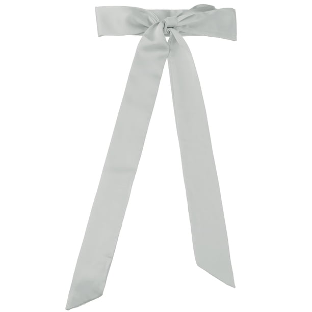 Bufanda flaca de mujer Color sólido Bufandas largas puras Pañuelo para el cuello Gris 196*5cm/77.17*1.97 inches(L*W)