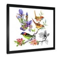 thumbnail image 2 of Designart 'Colourful Birds and Tropical Flowers I' Traditional Framed Art Print, 2 of 4