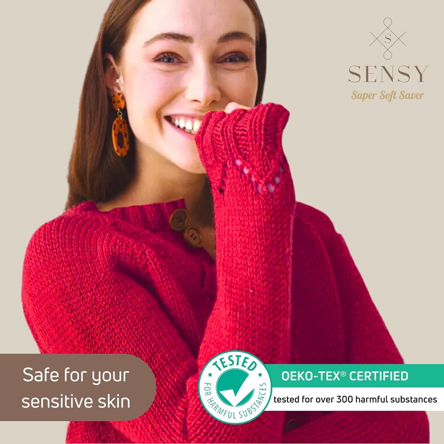 3 Skeins of Sensy Super Soft Saver Yarn, 3.5 oz, 190 Yards, Gauge 4 Medium (Cinnamon)