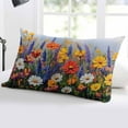 thumbnail image 5 of Vintage Floral Throw Pillow Cover 20 x 30 Inch Decorative Pillow Cover Spring Oil Painting Abstract Botanical Lumbar Pillowcase Seasonal Rectangle Cushion Case for Couch Sofa Bed Living Room, 5 of 7