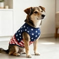 thumbnail image 5 of Pet Tank Top with American Flag Design Patriotic Star-and-Stripes Mesh Sleeveless Shirt Breathable Dog Clothing for Summer USA 250th Anniversary 4th of July Independence Day Memorial Day Party, 5 of 5