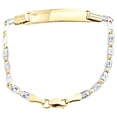 thumbnail image 2 of 14K White & Yellow Gold Diamond Cut Valentino Link 5mm Baby ID Bracelet 5", 2 of 6