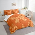 thumbnail image 3 of Castle Fairy Orange Floral Bowknot Twin Bedding Sets 7-Piece for Children Teens Adults,Bohemian Chic Floral Damask Bedding Comforter Set,Boho Traditional Flower Vintage Aesthetic Sheet Sets, 3 of 8