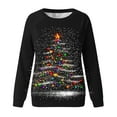 thumbnail image 5 of JSheng Christmas Printed Tops for Women Women's Casual Fashion Loose Round Neck Long Sleeve Pullover Sweatshirts Top Black L, 5 of 5